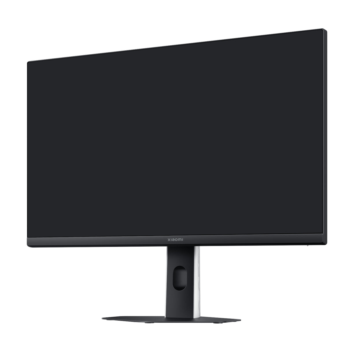 Black computer monitor on a white background