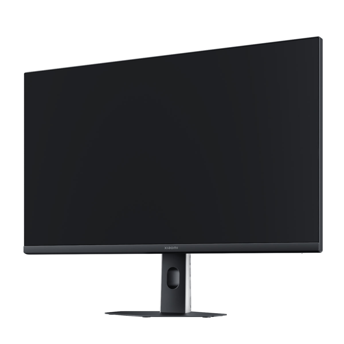 Black computer monitor on a white background