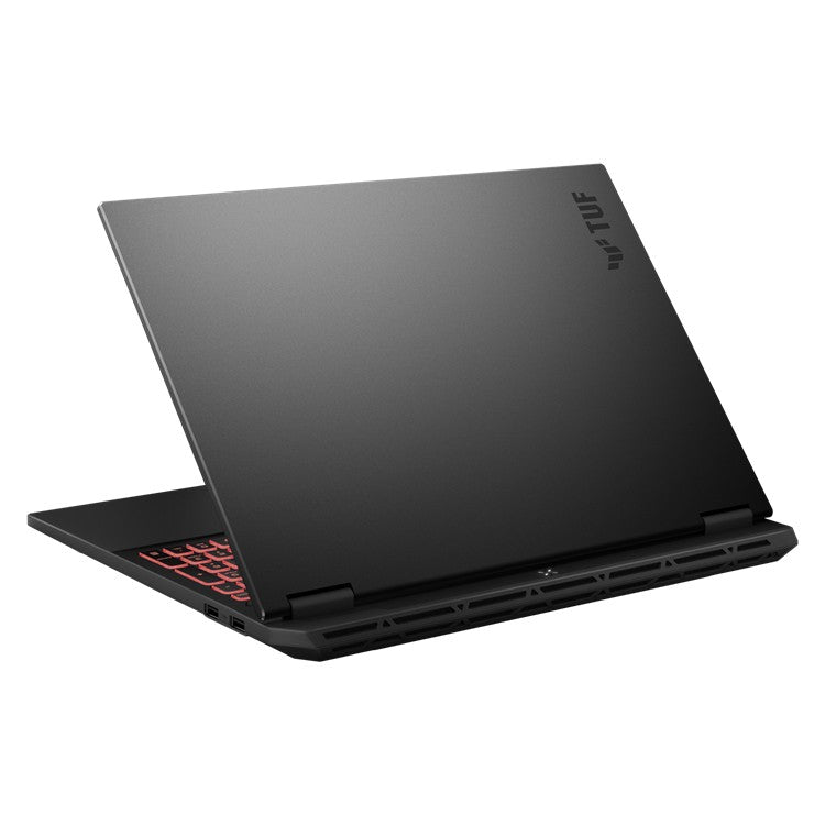 ASUS TUF Gaming A16 rear view with Jaeger Gray lid