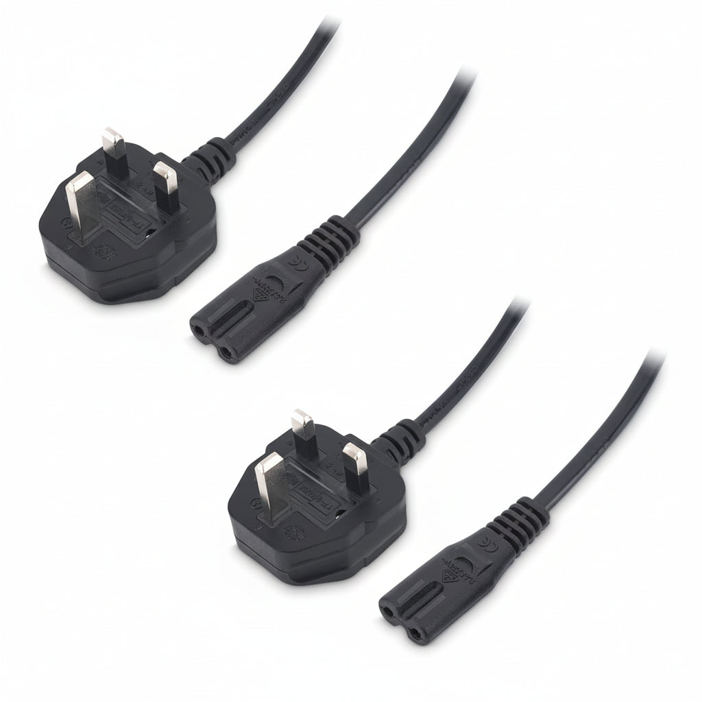 M-Link 2-meter figure-8 power cord (IEC C7) on a white background.

