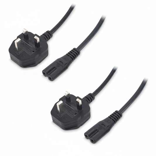 M-Link 2-meter figure-8 power cord (IEC C7) on a white background.

