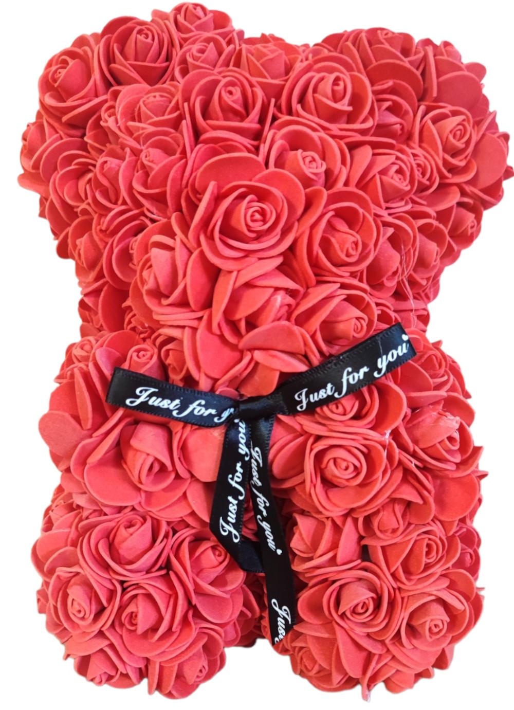 Forever Collectable 25cm Tall Foam Rose Teddy Bear in a Giftbox - VTS-TB25-R