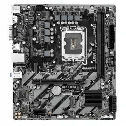 Top-down view of the Gigabyte A520M S2H Micro-ATX motherboard.


