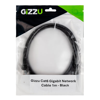 Gizzu Cat6 UTP Fly Lead Ethernet Network Cable 1m – Black
