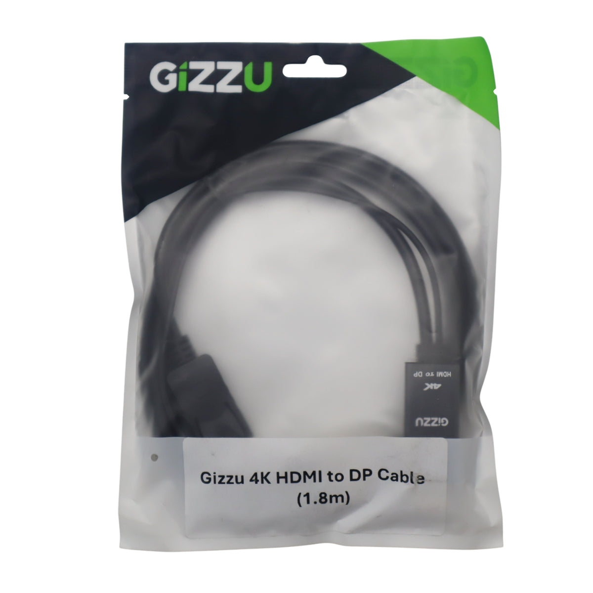 Gizzu 4K HDMI to DP Cable (1.8m) - Black