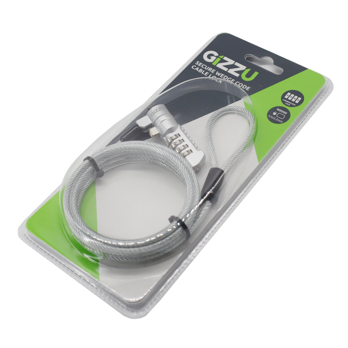 Gizzu Secure Wedge Code Cable Lock 1.8m