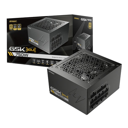 Antec GSK 750W PCIe 5.1 Gen5 80 PLUS Gold Fully Modular Power Supply