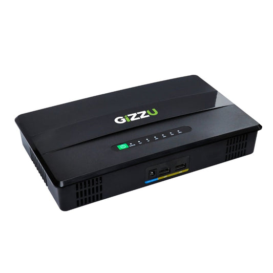 GIZZU 60W 65Wh 17600mAh Mini POE DC UPS Lithium - Black offers reliable power backup for your devices during outages.