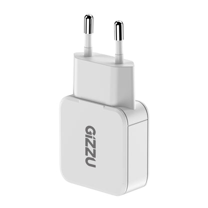 Gizzu 2-Port 20W GaN Wall Charger USB-C PD Fast Dual Port Travel Adapter Compact