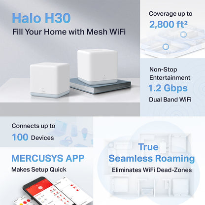Mercusys Halo H30G Home Mesh Wi-Fi System - 2 pack