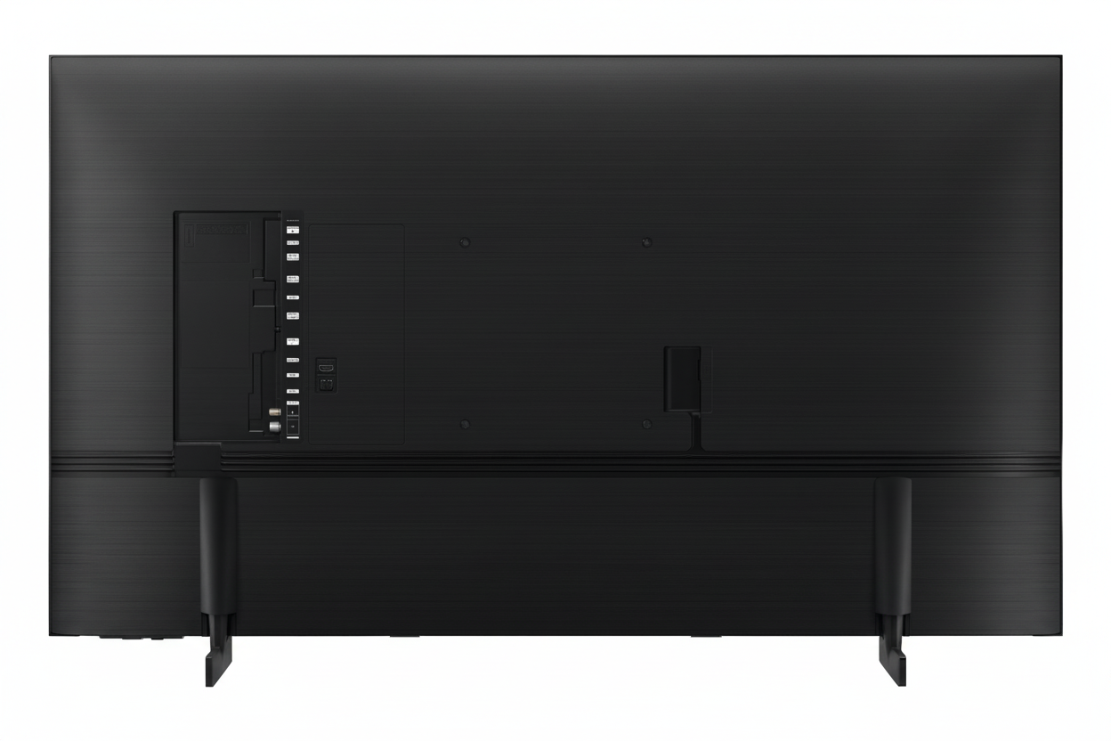 Samsung LYNK Cloud hospitality home menu displayed on the TV screen.


