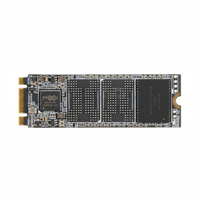 Top-down view showing the SSD's label and model number.

