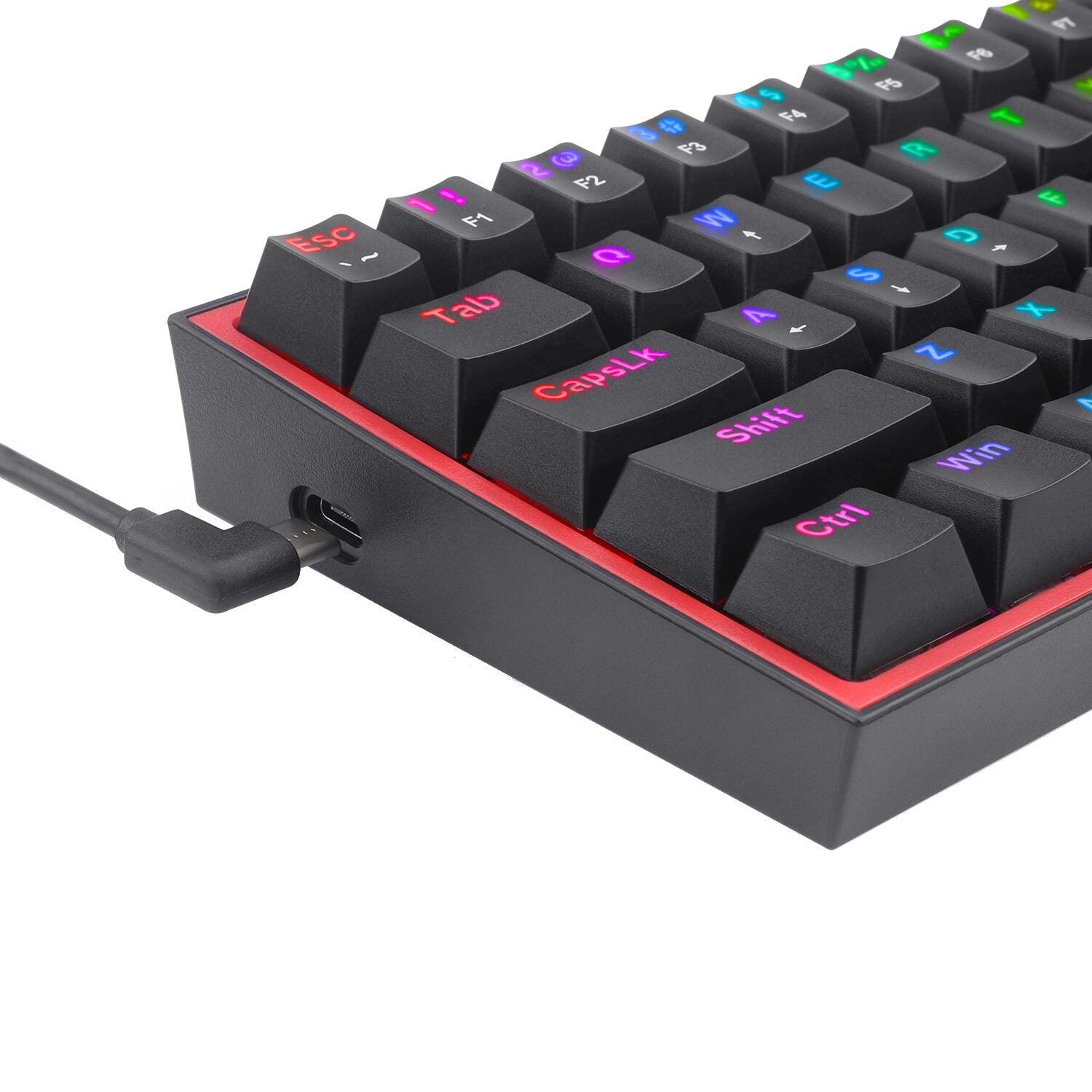 Redragon K616 FIZZ Pro 61-Key RGB Mechanical Gaming Keyboard – Black with wireless/wired, hot-swappable switches.
