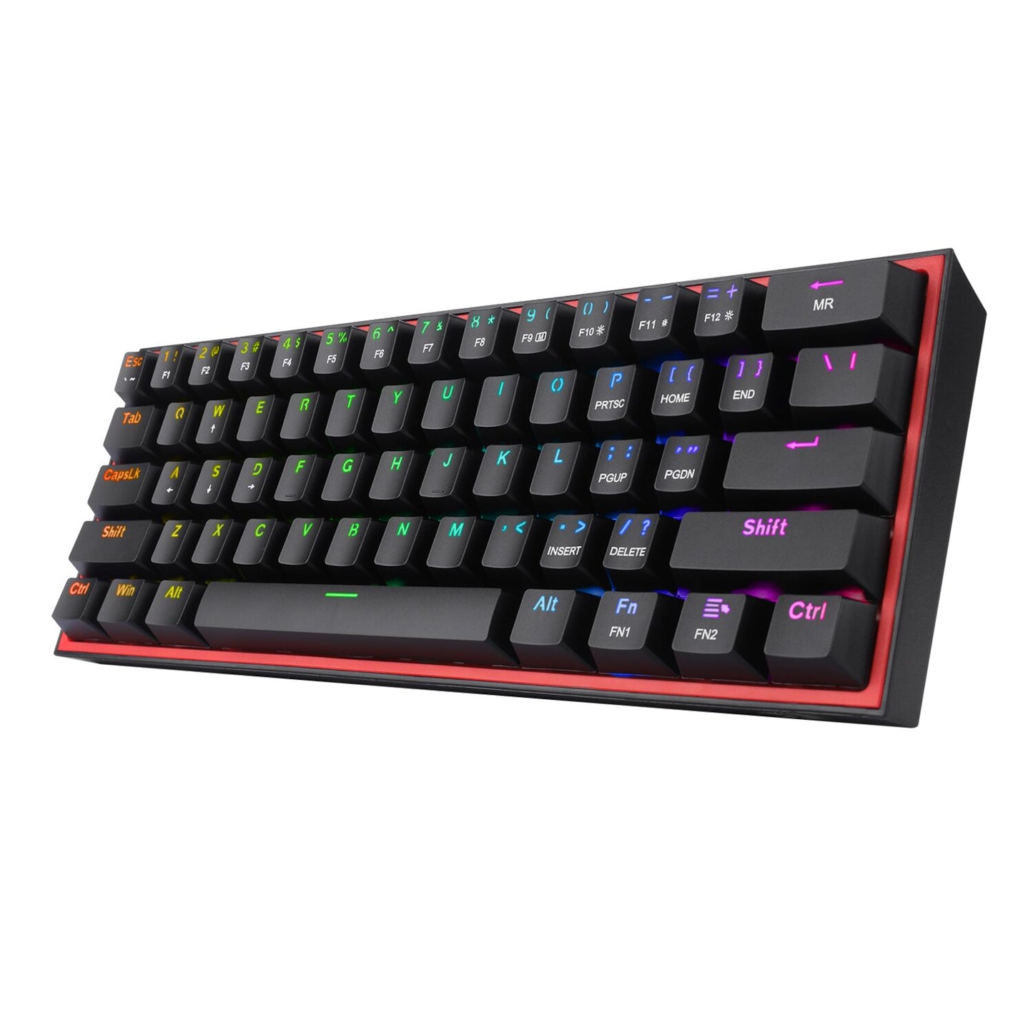 Redragon K616 FIZZ Pro 61-Key RGB Mechanical Gaming Keyboard in black with wireless/wired connectivity and hot-swappable switches.