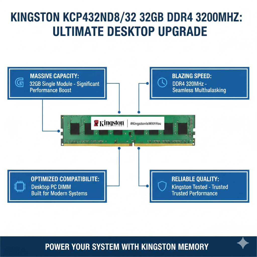 Kingston KCP432ND8/32 32GB DDR4 3200MHz Desktop PC Memory Module DIMM