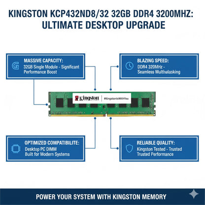 Kingston KCP432ND8/32 32GB DDR4 3200MHz Desktop PC Memory Module DIMM
