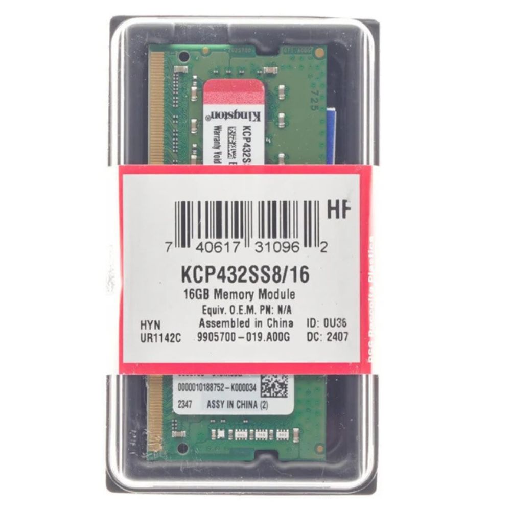 Kingston 16GB DDR4 3200MHz Laptop Memory RAM SO-DIMM CL22 Notebook Upgrade