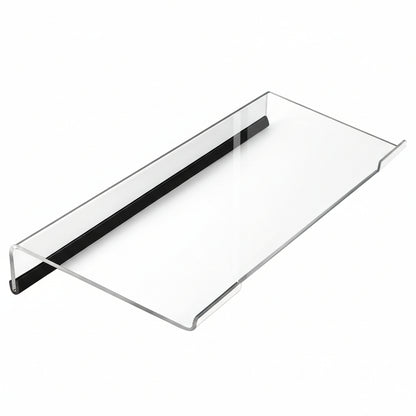M-Link acrylic keyboard stand with black wrist pad front view