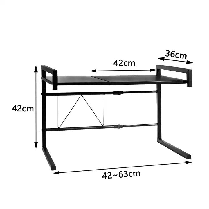 Expandable Over Microwave Kitchen Utensil Rack for optimal kitchen organization, adjustable length from 40 to 60cm.