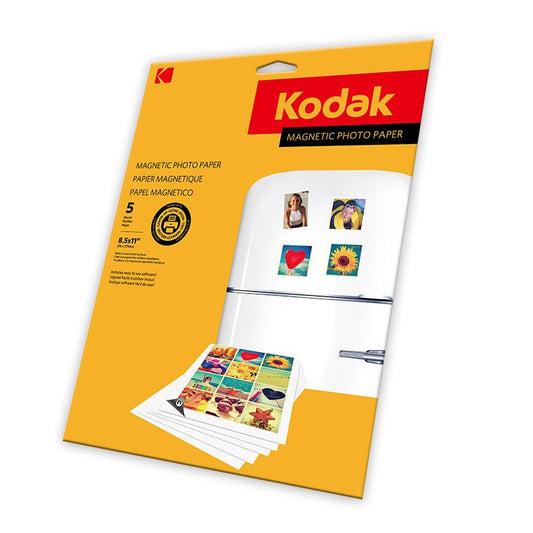 Kodak Magnetic Photo Paper Pack - 5 A4 Sheets for Vibrant Prints - 5740019