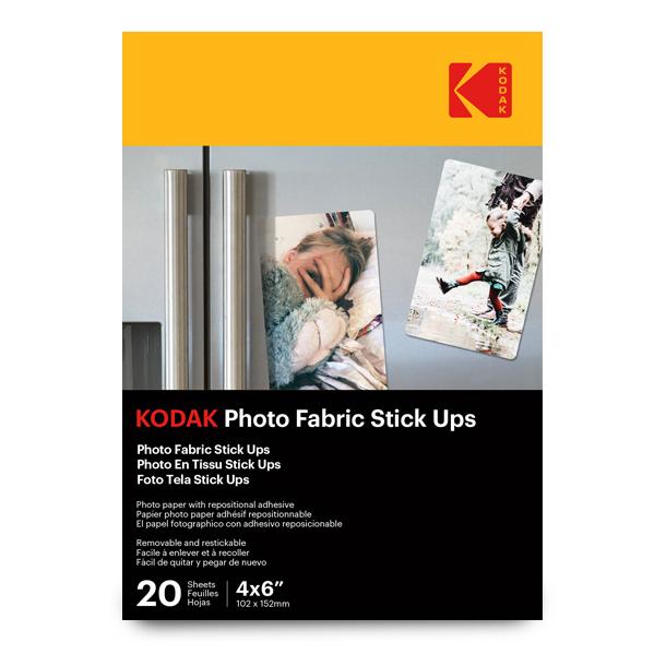 Kodak Repositionable Photo Fabric Stick-Ups - 20 Sheets of 4x6 Matte Fabric - 9791059