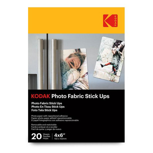Kodak Repositionable Photo Fabric Stick-Ups - 20 Sheets of 4x6 Matte Fabric - 9791059