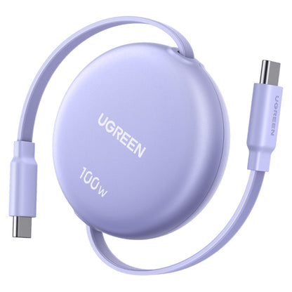 UGREEN 100W Fast Charging Retractable USB Type-C Cable 1M - Purple (L531-95673) – front view