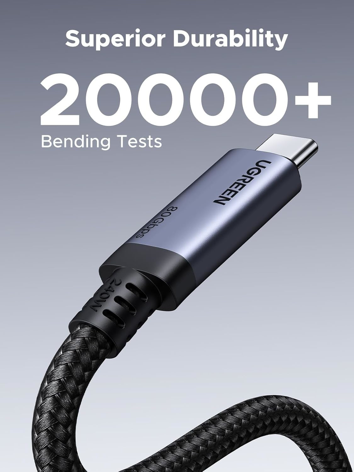 UGREEN USB4 Gen4 240W USB-C to USB-C Cable 80Gbps 16K PD 3.1 1m Black