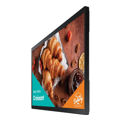 Side profile showing slim bezel design.

