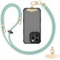 The mint M-Link lanyard with climbing rope design laid out flat.

