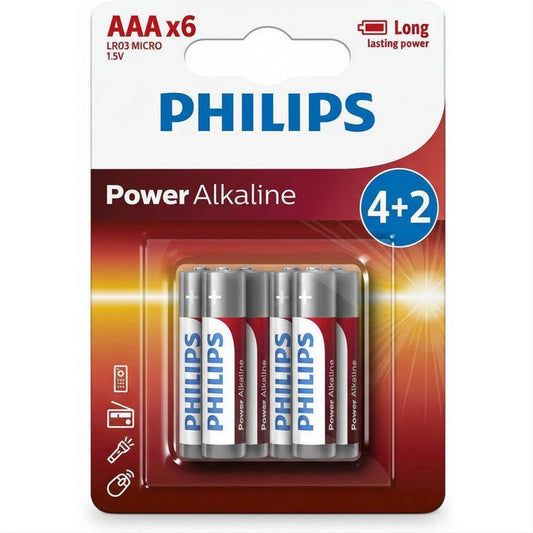 Philips LR03P6B/40 AAA Power Alkaline batteries 6 pack