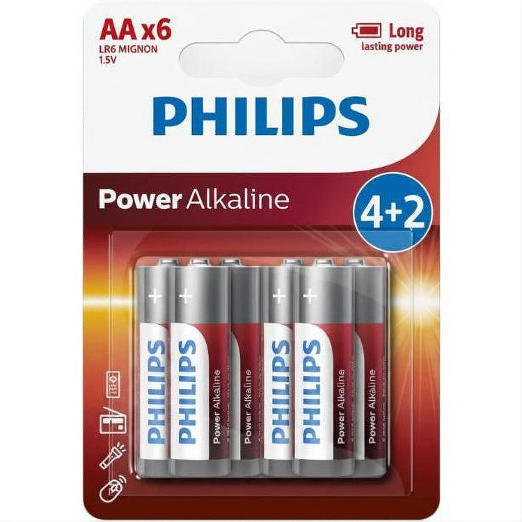 Philips LR6P6B/40 AA Power Alkaline batteries 6 pack
