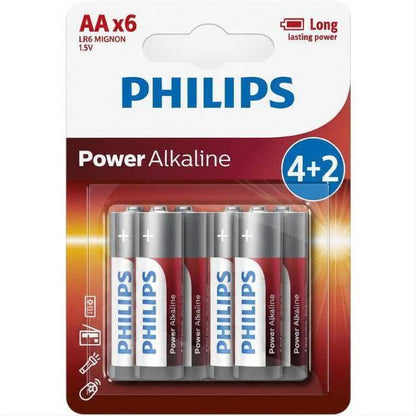 Philips LR6P6B/40 AA Power Alkaline batteries 6 pack