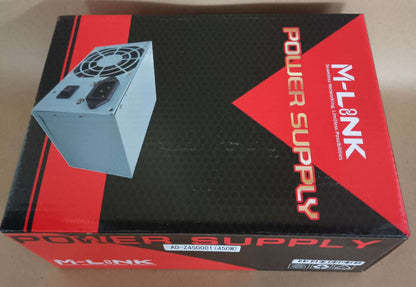M-Link 450W Micro ATX PSU Computer Power Supply (PSU) designed for compact cases, delivering efficient power for computing.