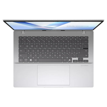 ASUS Vivobook 14 M1407GA-716512S0W Cool Silver laptop – overhead keyboard and touchpad view