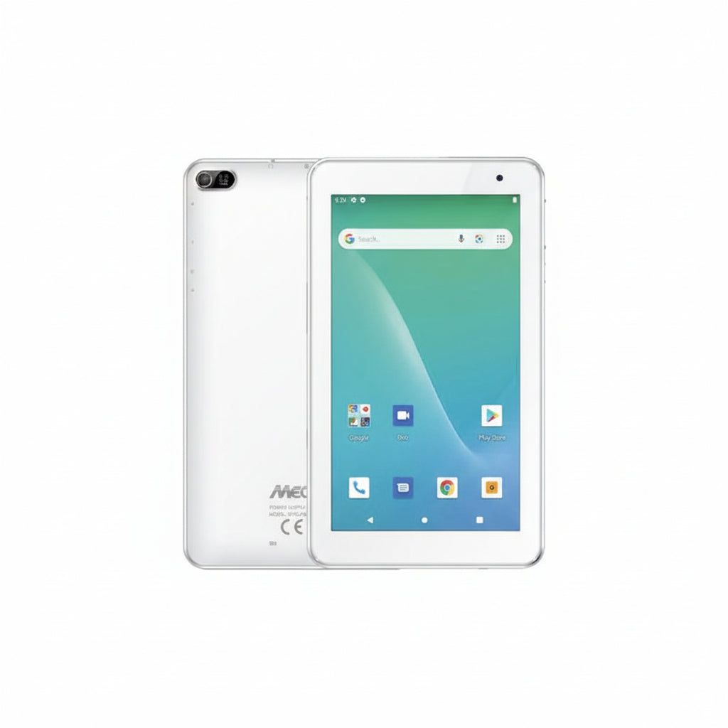 Front view of the white Mecer Xpress Smartlife 7-inch tablet.

