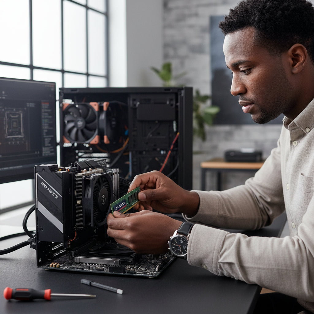 OCPC VS Series 8GB DDR3 RAM module with 240-pin gold connectors visible.

