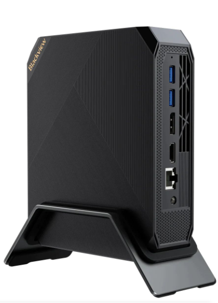 Blackview Mini MP200-I9-1TB Desktop PC with Intel i9, 16GB RAM, 1TB SSD, Windows 11 Pro, compact powerful performance.
