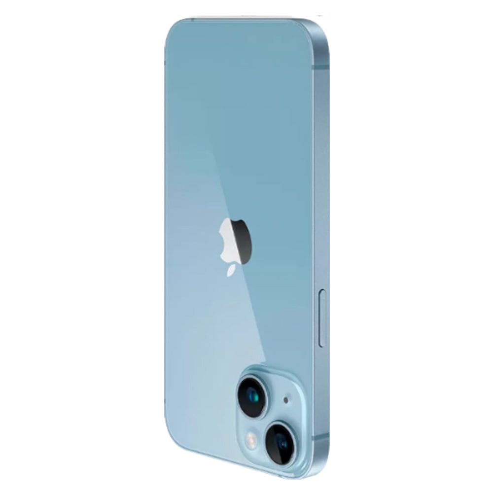 Apple iPhone 14 512GB Blue, 6.1-inch display unlocked, rear view showing glossy blue back and dual camera lenses