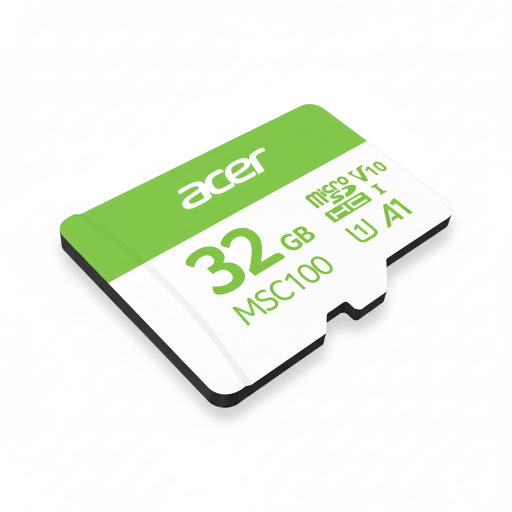 Acer MSC100 32GB MicroSD memory card on a neutral background.

