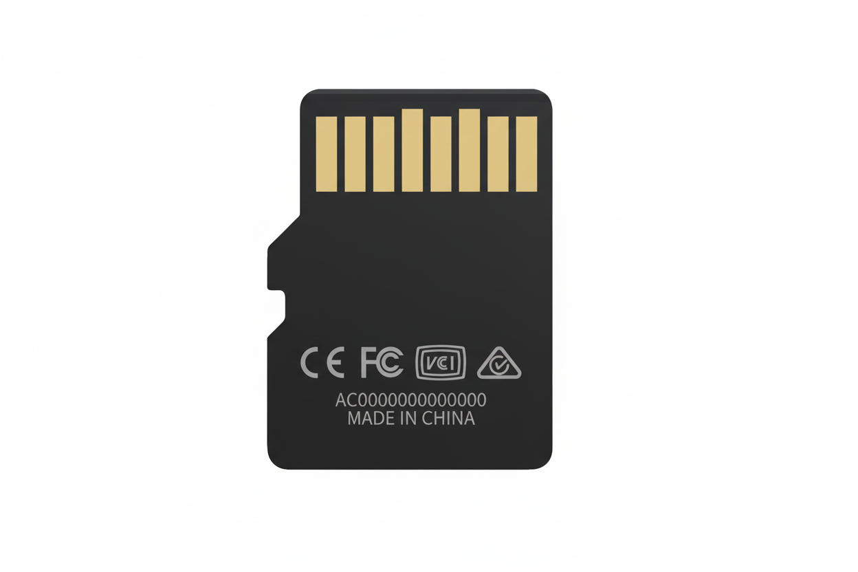 Close-up of the Acer MSC100 32GB MicroSD card label and contacts.

