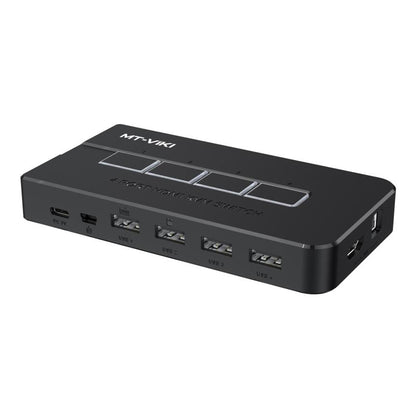 MT-VIKI 4 Port Manual HDMI KVM Switch 4K 30Hz with USB Hub & Desktop Controller