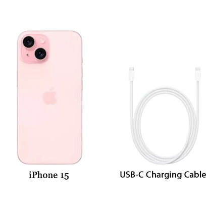 Apple iPhone 15 512GB Pink — 6.1″ Super Retina XDR OLED, A16 Bionic, 48MP dual‑camera with USB‑C cable