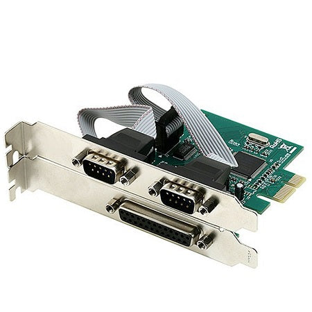MicroWorld PCI-Express Low Profile Expansion Card with 2 Serial and 1 Parallel Ports for Computers - 2SIP-ELP