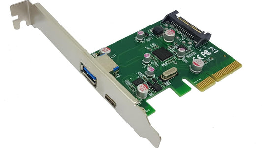 MicroWorld USB 3.1 Type C Dual Expansion Card - Ultra-Fast Data Transfer and Charging Solution - E1001