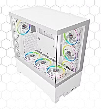 Mid-Tower Case - Stylish White Steel and Tempered Glass Design, No PSU Included OCCASAATXWH