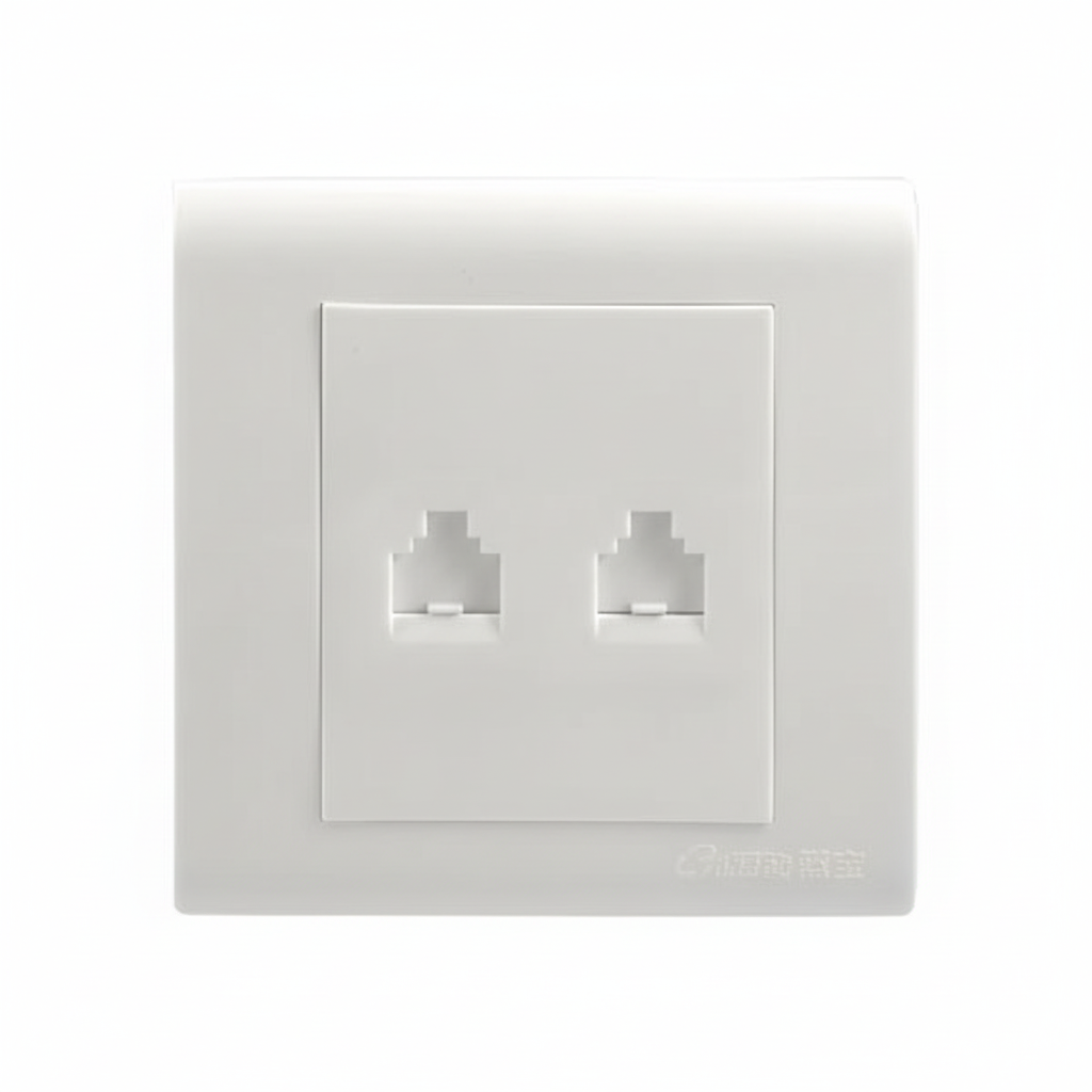 M-Link NET014 RJ45 and RJ11 faceplate front view