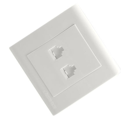 Wall-mount network and telephone faceplate NET014