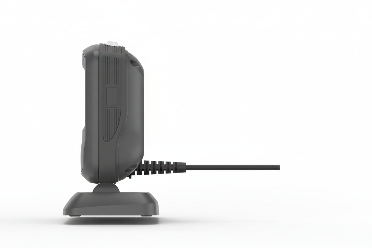 Scanner showing 10° tilt and white LED illumination.

