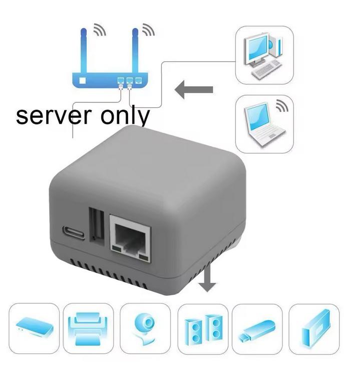 NP330NW print server side angle view